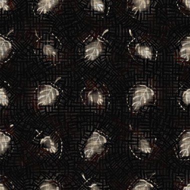 Kusursuz sepia grunge desenli arkaplan. Giyinik çiçek desenli tekstil kumaşı. Hırıltılı, bulanık çarşaflar her yerde. 