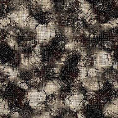 Kusursuz modern sepia camo baskı dokusu arka planı. Benekli kamuflaj deri desenli tekstil kumaş. Hırıltılı, bulanık çarşaflar her yerde. 