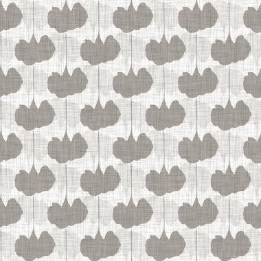 Kusursuz, soyut, gri, Fransız dokuması keten dokusu arka plan. Eski ecru doğal keten fiber deseni. Parmak izi için organik çiftlik evi kumaşı motifi. 