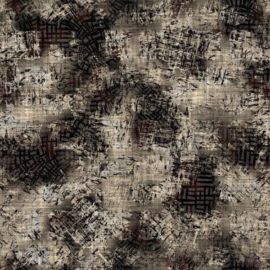 Kusursuz modern sepia camo baskı dokusu arka planı. Benekli kamuflaj deri desenli tekstil kumaş. Hırıltılı, bulanık çarşaflar her yerde. 