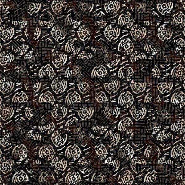 Naadloze moderne sepia camo print textuur achtergrond. Versleten gemêleerde gecamoufleerde huid patroon textiel. Grunge ruwe vervaging linnen over de hele print — Stockfoto