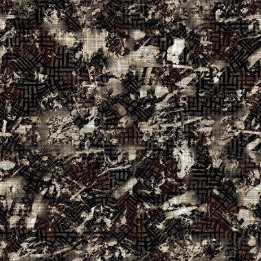 Kusursuz modern sepia camo baskı dokusu arka planı. Benekli kamuflaj deri desenli tekstil kumaş. Hırıltılı, bulanık çarşaflar her yerde. 