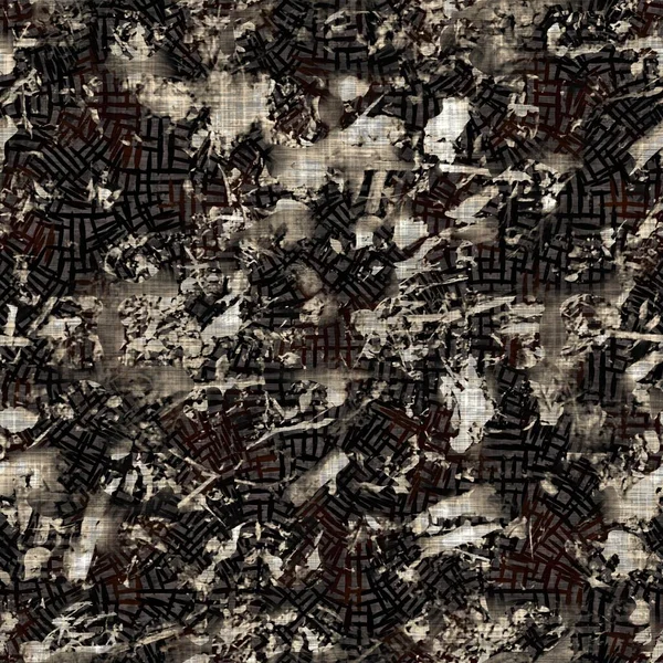 Sin costuras moderno sepia camo impresión textura fondo. Tejido textil de patrón de piel de camuflaje moteado usado. Grunge ropa borrosa áspera por todas partes imprimir —  Fotos de Stock