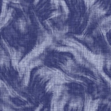 Kusursuz çivit benekli doku. Mavi örülmüş boro pamuk boyalı efekt arka planı. Japonlar batik direncini tekrarlıyor. Sıkıntılı kravat boyası beyazlatıcı. Asya füzyon izin veren kimono tekstili. Giysi izi.