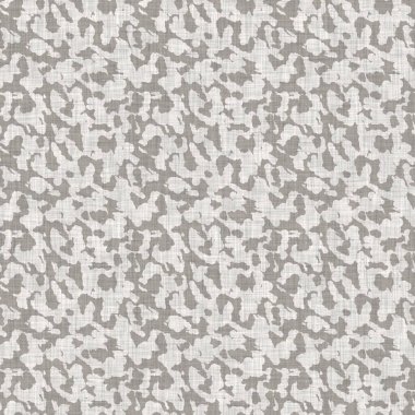 Kusursuz kamuflajsız gri Fransız kumaşı dokusu. Eski ecru doğal keten fiber deseni. Tüm parmak izleri için organik çiftlik evi kumaşı kamuflajı.. 