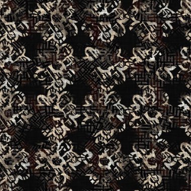 Kusursuz modern sepia camo baskı dokusu arka planı. Benekli kamuflaj deri desenli tekstil kumaş. Hırıltılı, bulanık çarşaflar her yerde. 