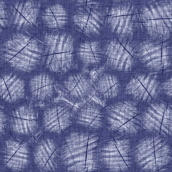 Sömlös indigo doodle dot textur. Blå vävd boro bomull färgad effekt bakgrund. Japansk upprepad batik motstår tvättmönster. Stressad prickig färgfläck. Asiatiskt tryck över hela tyget. — Stockfoto