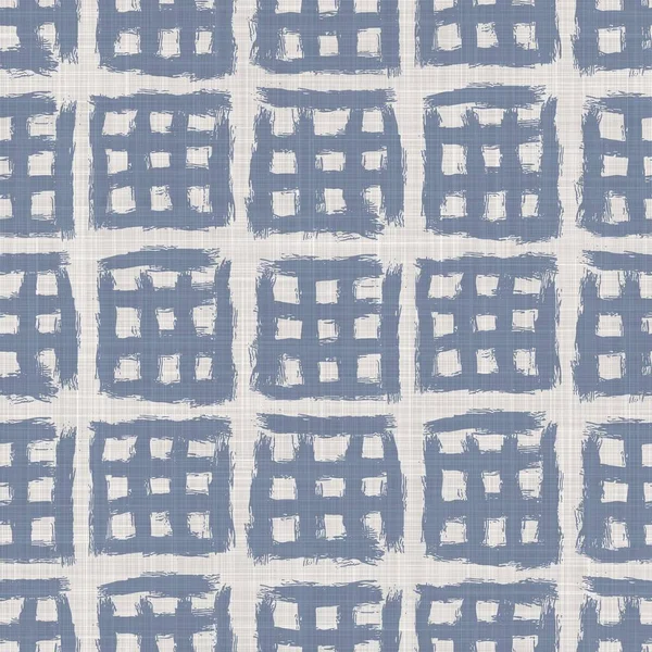 Inconsútil francés azul blanco casa de campo estilo textura de Gingham. Ropa tejida comprobar fondo patrón de tela. Tartán tela de tela de primer plano a cuadros para el material de la toalla de cocina. Paño de tabla de picnic de fibra a cuadros — Foto de Stock