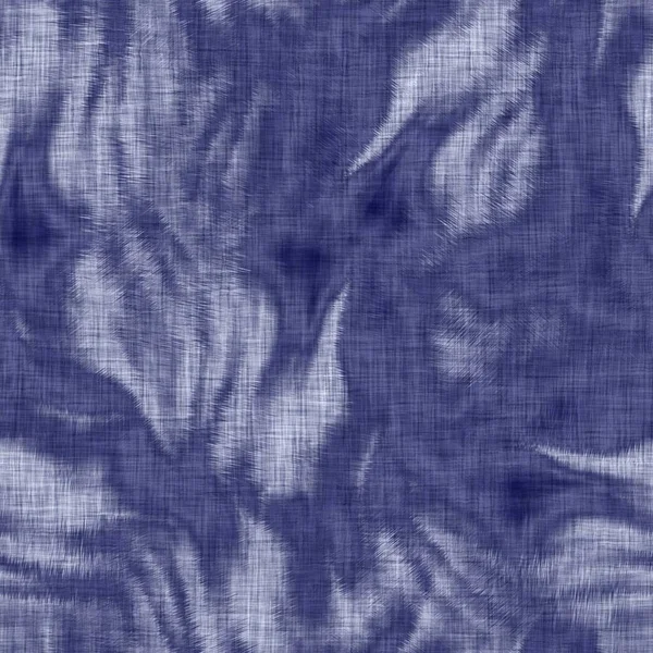 Sömlös indigo fläckig konsistens. Blå vävd boro bomull färgad effekt bakgrund. Japansk upprepad batik motstår mönster. Distress slips färgämne blekmedel. Asiatisk fusion över hela kimono textil. Utslitna tygavtryck — Stockfoto