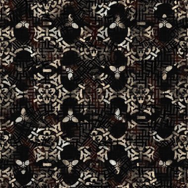 Kusursuz modern sepia camo baskı dokusu arka planı. Benekli kamuflaj deri desenli tekstil kumaş. Hırıltılı, bulanık çarşaflar her yerde. 