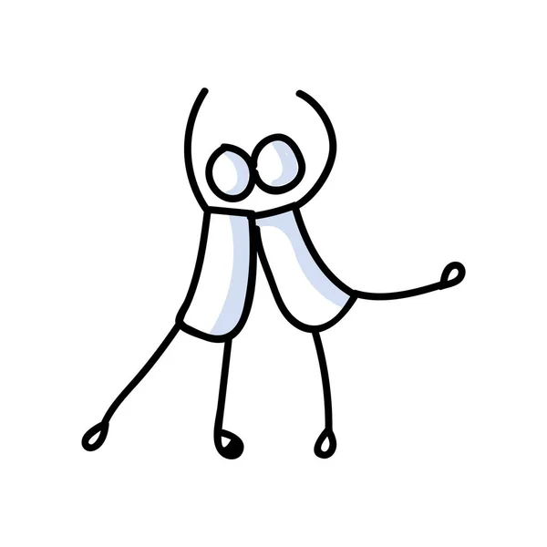 Mão desenhado gay homens stickman balé dançarina conceito Delineamento simples dois bailarina macho casal doodle ícone clipart. Para lgbtq estúdio de dança ou orgulho teatro performer esboço ilustração. —  Vetores de Stock