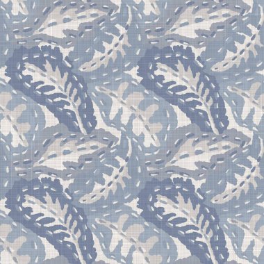 Kusursuz bir Fransız çiftlik evi keten karalama işi. Provence mavi gri keten kırsal desen dokusu. Şık, eski tarz örülmüş keten bir bulanıklık. Her yerde tekstil karalama motifi.