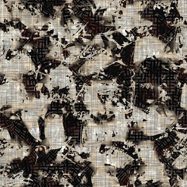 Naadloze moderne sepia camo print textuur achtergrond. Versleten gemêleerde gecamoufleerde huid patroon textiel. Grunge ruwe vervaging linnen over de hele print — Stockfoto