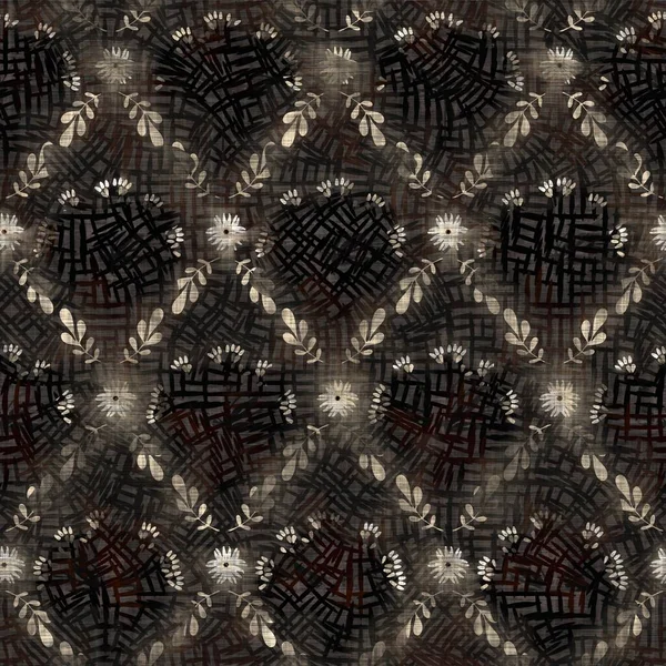 Kusursuz sepia grunge desenli arkaplan. Giyinik çiçek desenli tekstil kumaşı. Hırıltılı, bulanık çarşaflar her yerde. 