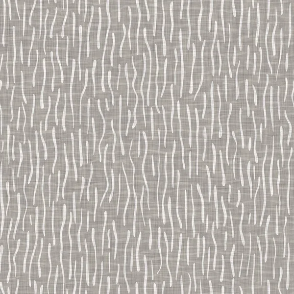 Fondo de franja de lino tejido francés gris sin costuras. Ecru lino patrón natural de fibra de cáñamo. Hilo orgánico de cerca tejido material de la tela. Gris crudo neutro rayas onduladas línea textil tela. — Foto de Stock