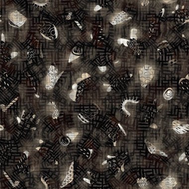 Kusursuz modern sepia camo baskı dokusu arka planı. Benekli kamuflaj deri desenli tekstil kumaş. Hırıltılı, bulanık çarşaflar her yerde. 