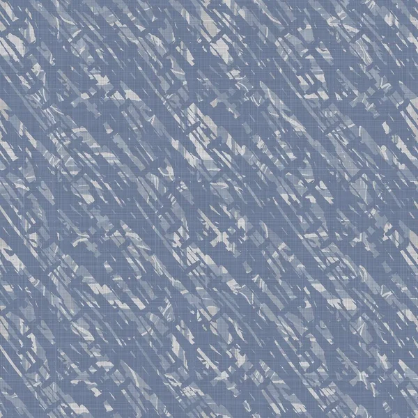 Seamless french farmhouse woven linen stripe texture. Ecru flax blue hemp fiber. Natural pattern background. Organic ticking fabric for kitchen towel material. Pinstripe material allover print