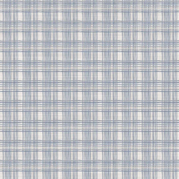 Безшовні французькі сині білі фармерні будинки в стилі імбирної текстури. Перевірка полотна на тло тканини. Тартанська плитка зшиває тканину для кухонного рушника. Перевірка оптоволоконного пікніка. — стокове фото