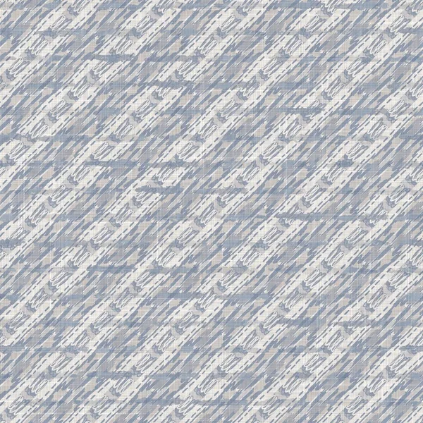 Seamless french farmhouse woven linen stripe texture. Ecru flax blue hemp fiber. Natural pattern background. Organic ticking fabric for kitchen towel material. Pinstripe material allover print — Stock Photo, Image