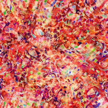 Bulanık kırmızı boyalı suluboya kolaj dokusu arka planı. Grunge kravatlı, boyalı, kamuflajsız, pürüzsüz desen. Yazdırma üzerinde değişken parlak ombre arıza efekti.