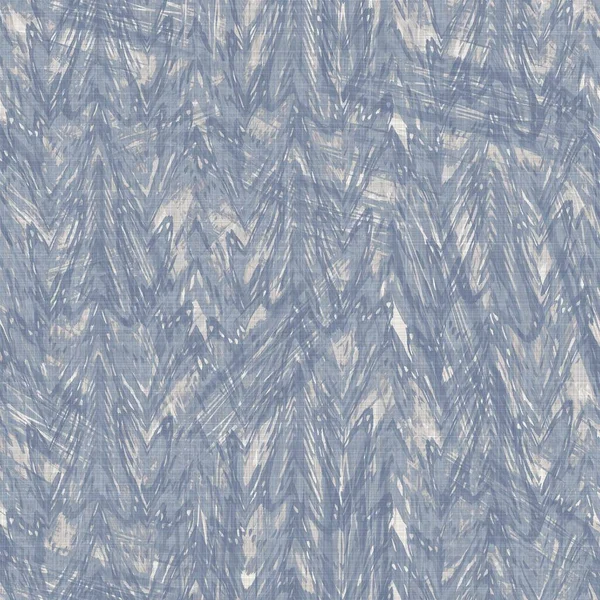 Seamless francês fazenda tecido de linho chevron textura. Ecru linho azul fibra de cânhamo. Fundo de padrão natural. Tecido orgânico para material de toalha de cozinha. Zig Zag stride material allover impressão — Fotografia de Stock