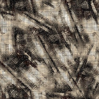 Kusursuz sepia grunge noktalı baskı dokusu arkaplanı. Eskimiş eski model tekstil kumaşı. Hırıltılı, bulanık çarşaflar her yerde. 