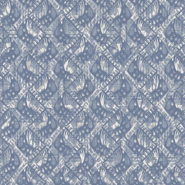 Απρόσκοπτη γαλλική αγροικία Damask λινό μοτίβο. Προβηγκία μπλε λευκή υφασμένη υφή. Σάμπι κομψό στυλ διακοσμητικό φόντο ύφασμα. Ρουστίκ ύφασμα σε όλη την εκτύπωση — Φωτογραφία Αρχείου