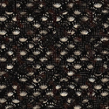 Kusursuz sepia grunge desenli arkaplan. Giyinik çiçek desenli tekstil kumaşı. Hırıltılı, bulanık çarşaflar her yerde. 