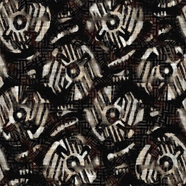 Kusursuz modern sepia camo baskı dokusu arka planı. Benekli kamuflaj deri desenli tekstil kumaş. Hırıltılı, bulanık çarşaflar her yerde. 