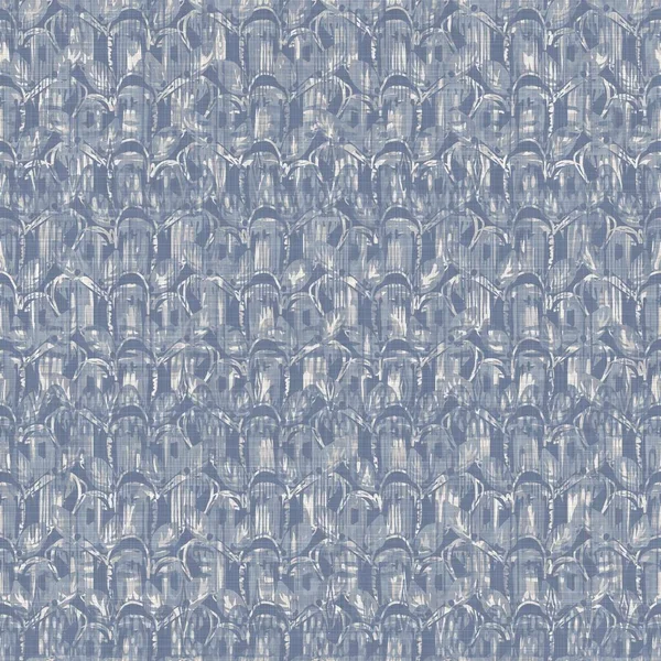 Ferme française sans couture lin d'été bloc impression arrière-plan. Provence lin bleu gris texture rustique motif. Shabby style chic vieux flou de lin tissé. Textile partout imprimer. — Photo