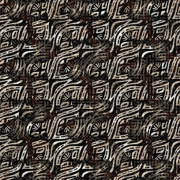 Sin costuras moderno sepia camo impresión textura fondo. Tejido textil de patrón de piel de camuflaje moteado usado. Grunge ropa borrosa áspera por todas partes imprimir —  Fotos de Stock