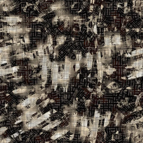 Sin costuras moderno sepia camo impresión textura fondo. Tejido textil de patrón de piel de camuflaje moteado usado. Grunge ropa borrosa áspera por todas partes imprimir —  Fotos de Stock