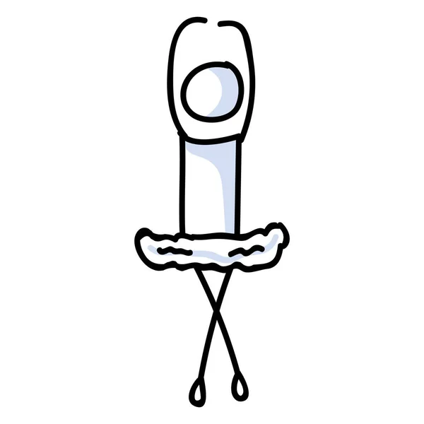 Bailarina de ballet stickman dibujada a mano en concepto de tutú. Figura bailarina contorno simple garabato icono clipart. Para ilustración de bocetos de estudio de danza o intérprete de teatro. — Archivo Imágenes Vectoriales