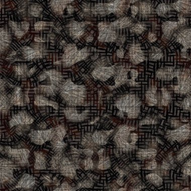 Kusursuz modern sepia camo baskı dokusu arka planı. Benekli kamuflaj deri desenli tekstil kumaş. Hırıltılı, bulanık çarşaflar her yerde. 