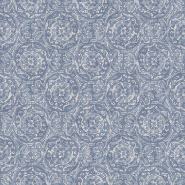 Kusursuz Fransız çiftlik evi, noktalı keten desenli. Provence mavi beyaz dokuma dokusu. Pejmürde şık stil dekoratif daire kumaş arka plan. Her yerde tekstil kırsalı var.