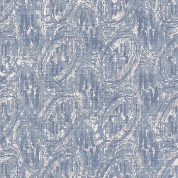 Nahtloses französisches Bauernhaus Damast Leinenmuster. Provence blau weiß gewebte Textur. Shabby chic Stil dekorativen Stoff Hintergrund. Textil rustikal auf der ganzen Linie — Stockfoto