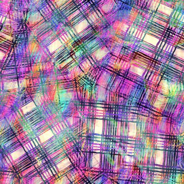 Bulanık gökkuşağı arızası sanatsal kolaj dokusu arka planı. Düzensiz kanayan suluboya kravat, dikişsiz boya deseni. Ombre boho batik 'i her yerde bozmuş. Değişik modaya uygun ıslak etki.