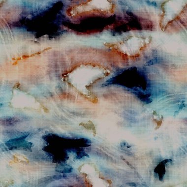 Bulanık suluboya arızası, benekli doku arka planı. Düzensiz kanlı kravat, kusursuz boya deseni. Ombre boho batik 'i her yerde bozmuş. Değişik huysuz, koyu lekeli, ıslak efekt.