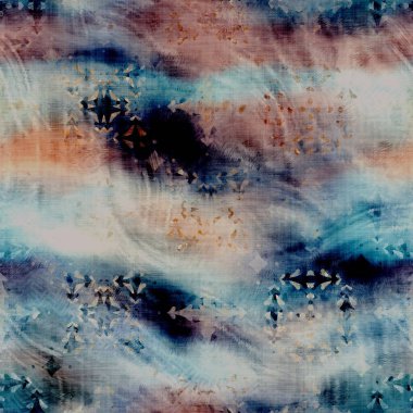 Bulanık suluboya arızası, benekli doku arka planı. Düzensiz kanlı kravat, kusursuz boya deseni. Ombre boho batik 'i her yerde bozmuş. Değişik huysuz, koyu lekeli, ıslak efekt.