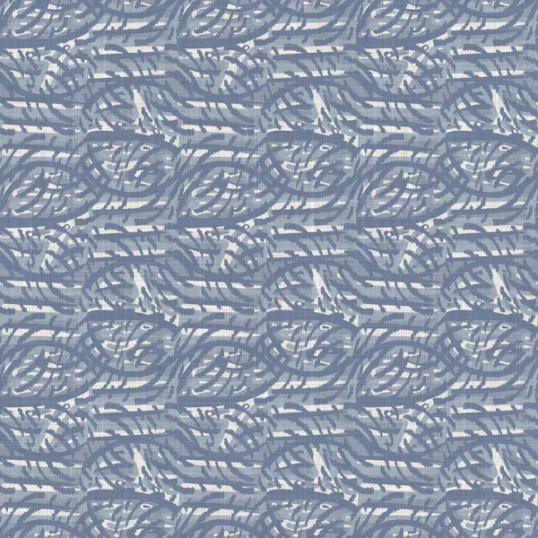 Fondo de impresión de bloque de verano de lino de granja francesa sin costuras. Provenza azul gris lino rústico patrón textura. Shabby chic estilo viejo tejido lino borroso. Textil por todas partes imprimir. — Foto de Stock