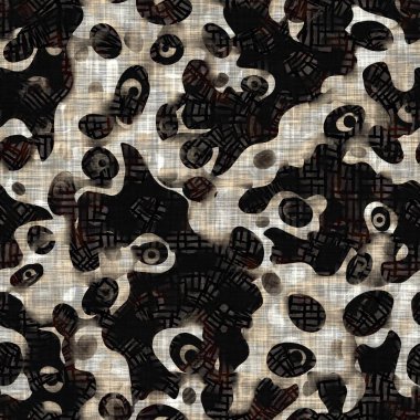 Kusursuz modern sepia camo baskı dokusu arka planı. Benekli kamuflaj deri desenli tekstil kumaş. Hırıltılı, bulanık çarşaflar her yerde. 