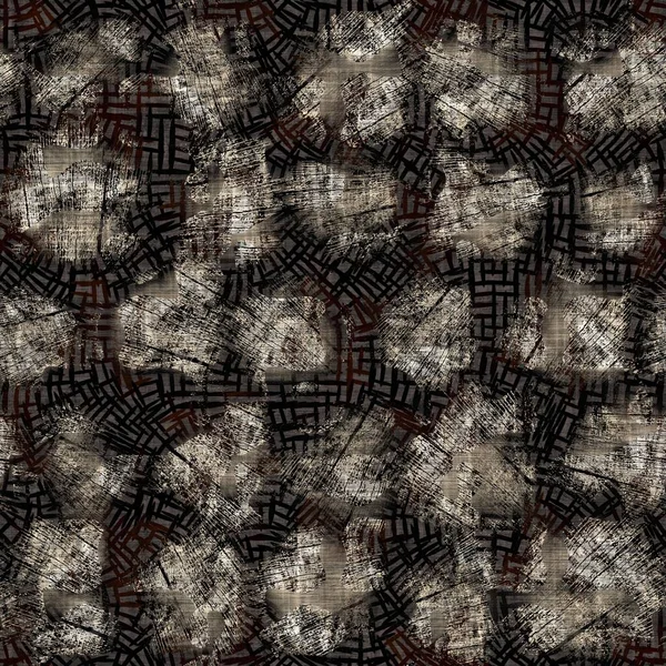 Seamless sepia grunge moteado impresión textura fondo. Desgastado viejo patrón de tela textil angustiado. Grunge ropa borrosa áspera por todas partes imprimir —  Fotos de Stock