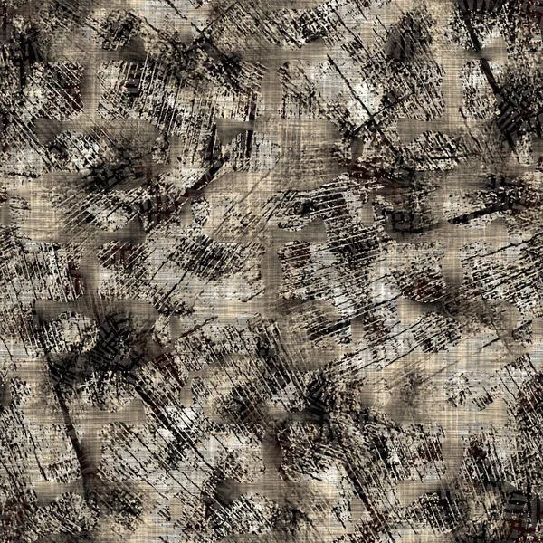 Sin costuras moderno sepia camo impresión textura fondo. Tejido textil de patrón de piel de camuflaje moteado usado. Grunge ropa borrosa áspera por todas partes imprimir —  Fotos de Stock