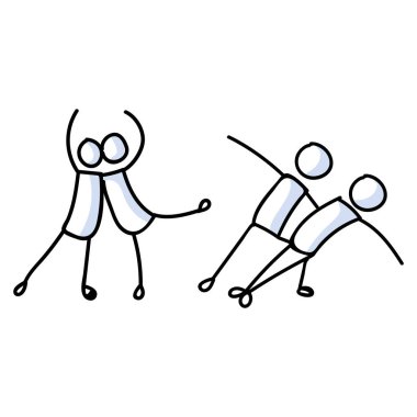 El çizimi eşcinsel erkek stickman balet set konsepti. Basit taslak iki erkek balerin karalama ikonu klibi. lgbtq dans stüdyosu veya gururlu tiyatro sanatçısı çizimi için.. 