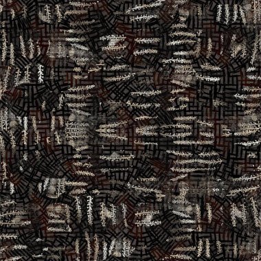 Kusursuz sepia grunge desenli arkaplan. Giyinik çiçek desenli tekstil kumaşı. Hırıltılı, bulanık çarşaflar her yerde. 