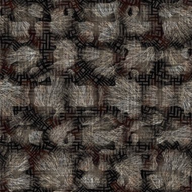 Kusursuz modern sepia camo baskı dokusu arka planı. Benekli kamuflaj deri desenli tekstil kumaş. Hırıltılı, bulanık çarşaflar her yerde. 