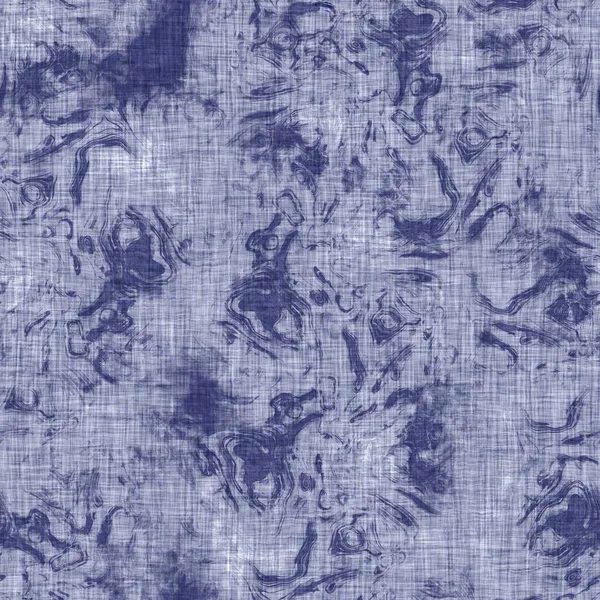 Zökkenőmentes indigó foltos textúra. Kék szőtt boro pamut festett hatású háttér. Japán ismétlődő batik ellenállni minta. Zavart nyakkendő festék fehérítő. Ázsiai fúziós allover kimonó textil. Elhasználódott szövetminta — Stock Fotó