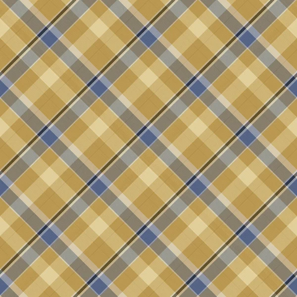 Seamless french blue yellow farmhouse style gingham texture. Woven linen check cloth pattern background. Tartan plaid closeup weave fabric for kitchen towel material. Checkered fiber picnic table — Stock Photo, Image