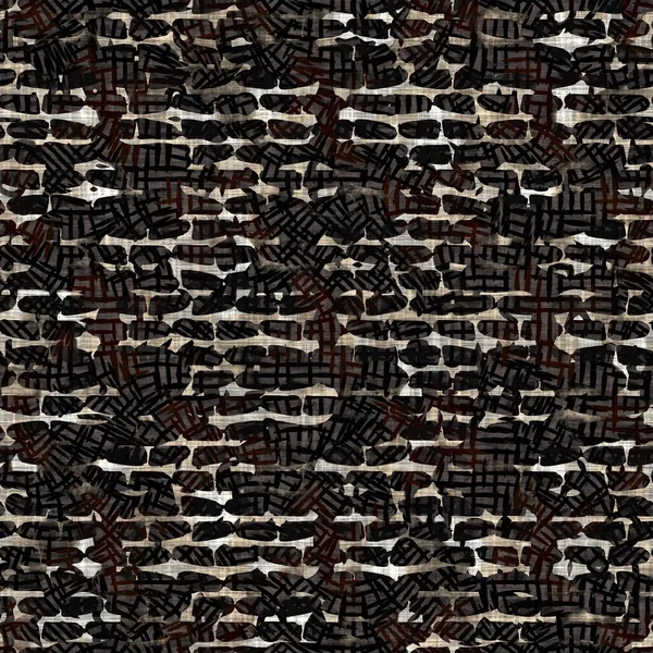 Naadloze moderne sepia camo print textuur achtergrond. Versleten gemêleerde gecamoufleerde huid patroon textiel. Grunge ruwe vervaging linnen over de hele print — Stockfoto