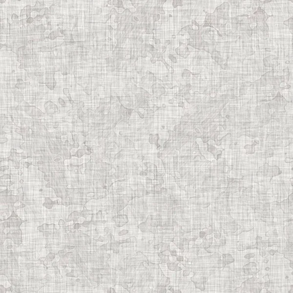 Seamless mottled gray french woven linen texture background. Old ecru natural flax fiber pattern. Organic farmhouse cottage fabric for textile all over print. — Stock Photo, Image